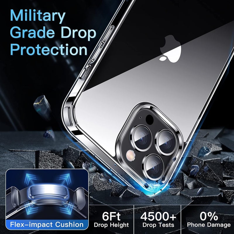 CASEKOO for iPhone 13 Pro Max Case Crystal Clear, [Never Yellow Technology] [Military-Grade Protection] Transparent Slim Cover Women Men for iPhone 13 ProMax Phone Case 6.7 inch, Clear - Image 3